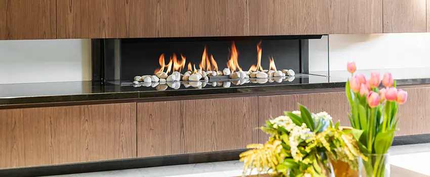 Double-height Fireplace Design Refurbishment in Belmont, California